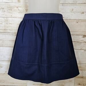 Madewell Ponte Swivel Mini Skirt Size 2 A2726 Navy Blue Preppy Nautical Stretch